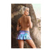 Fantasy Lingerie Vibes Plur Holographic Cut Out Skirt Separate Aqua Holo S/m - SexToy.com