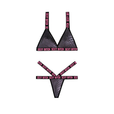 Fantasy Lingerie Vibes Sexy Bitch Reptile Print Set | SexToy.com