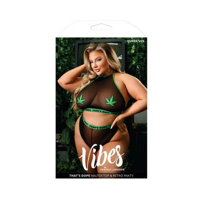 Fantasy Lingerie Vibes That's Dope Halter Top & Retro Panty | SexToy.com