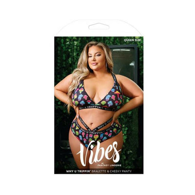 Fantasy Lingerie Vibes Why U Trippin' Bralette & Cheeky Panty | SexToy.com