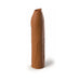 Brown textured silicone extension sleeve standing upright on white background