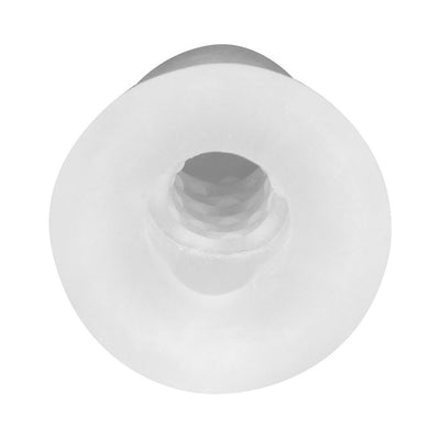 Top-down view of the clear Fat Boy Thin 5.5 sheath showing the textured interior and open center.