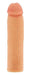 Realistic flesh-toned penis enlarger sleeve with a thick, textured shaft and defined head for enhanced size and girth.