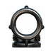 Black circular cock ring with textured nodules and adjustable straps for enhanced support and comfort.
