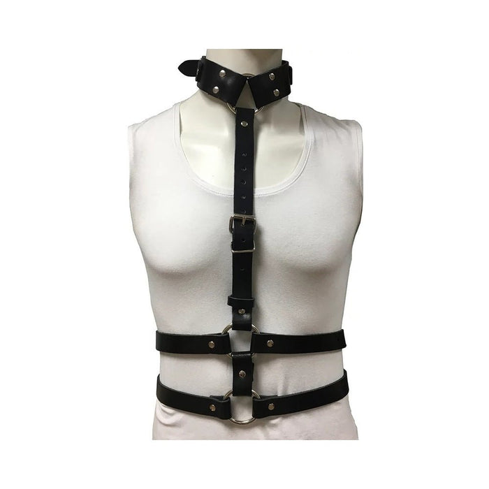 Female Chest Harness With Choker - Black | SexToy.com