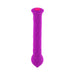 Purple textured silicone wand with a rounded tip and red power button on top, designed for targeted stimulation.