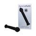 Black Femme Funn Diamond Wand with textured body and rounded tip displayed next to its white packaging box.