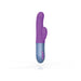Purple and blue Femme Funn Essenza Thrusting Rabbit vibrator with textured handle and control buttons.