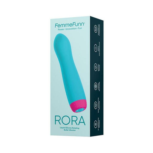 Femmefunn Rora Liquid Silicone Rotating Bullet Turquoise | SexToy.com
