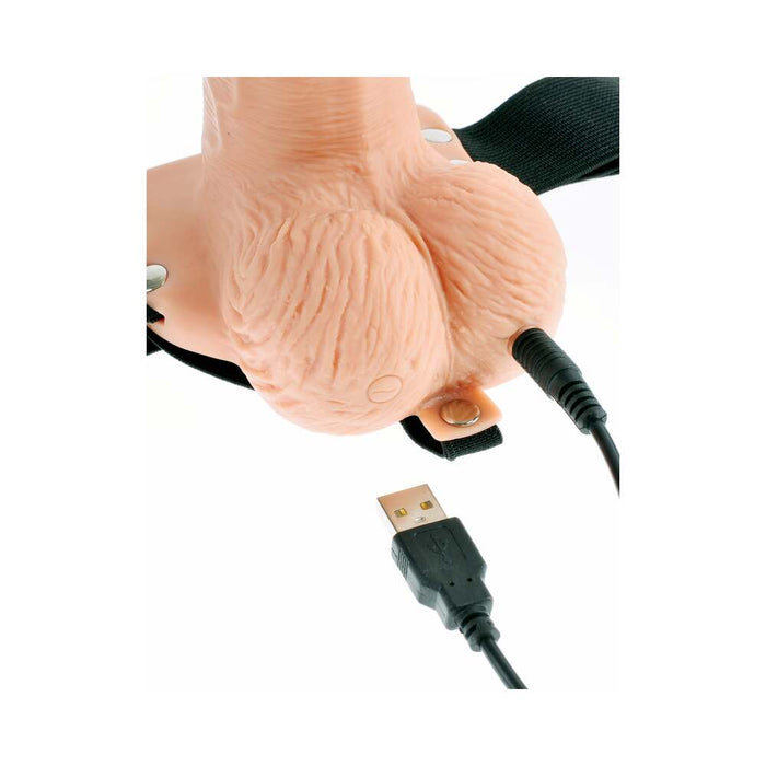 Fetish Fantasy 6in Hollow Rechargeable Strap-on With Remote, Flesh - SexToy.com