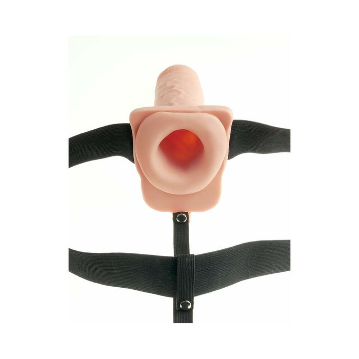 Fetish Fantasy 7in Hollow Rechargeable Strap-on With Balls, Flesh - SexToy.com