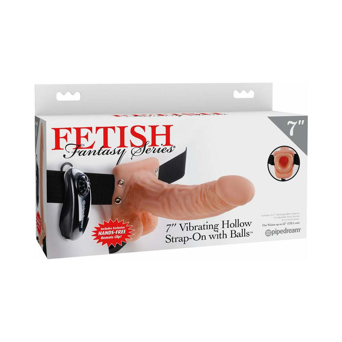 Fetish Fantasy 7in Vibrating Hollow Strap-on With Balls Flesh - SexToy.com