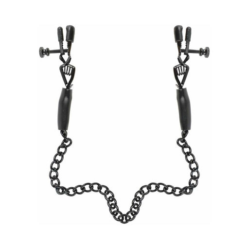 Fetish Fantasy Adjustable Nipple Chain Clamps Black - SexToy.com