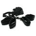 Black nylon bed restraint kit with adjustable padded cuffs for arms and legs, designed for secure and comfortable use.