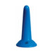 Blue slim beginner strap-on dildo with a flared base, designed for comfortable and secure wear.