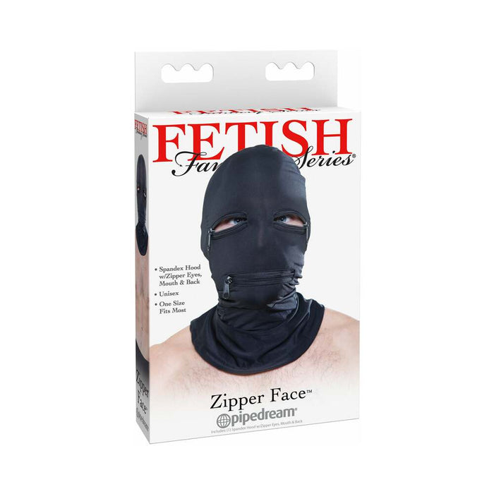 Fetish Fantasy Black Zipper Face Hood O/S - SexToy.com