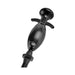 Black handheld vibrating pussy pump with easy-grip lever and contoured suction cup design.