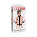 Packaging of Fetish Fantasy Series Fantasy Harness showing a model wearing adjustable black restraint harness with cuffs and collar.