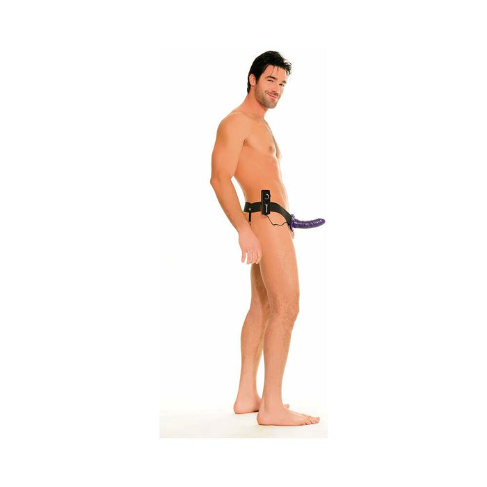 Fetish Fantasy For Him Or Her Vibrating Hollow Strap-on Purple - SexToy.com