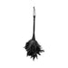 Black feather duster with a wrapped handle and hanging loop, designed for playful and gentle dusting.