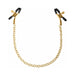Gold chain nipple clamps with adjustable black rubber-lined tips for comfortable, customizable pressure.