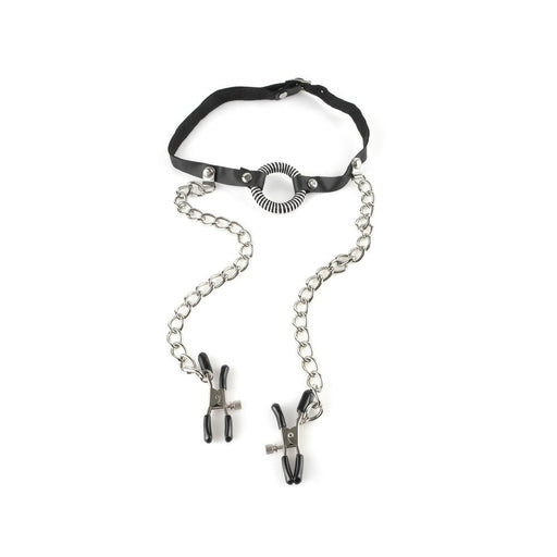 Fetish Fantasy O-Ring Gag With Nipple Clamps | SexToy.com