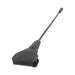 Black silicone crop with a long handle and flat, flexible striking head for sensual play.
