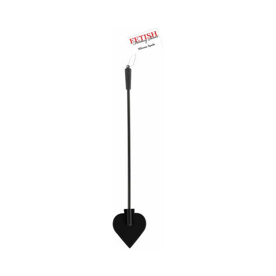 Black silicone spade with a long handle, designed for disciplinary play, from Fetish Fantasy Series.