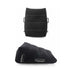 Black inflatable wedge pillow with textured surface and sturdy grip handles on the sides for support and stability.