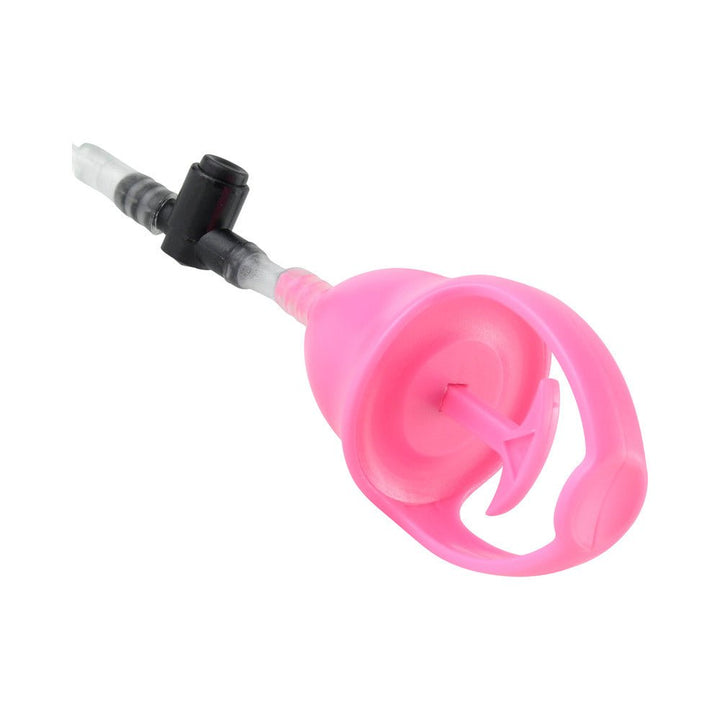 Pink vibrating mini suction pump with easy-grip trigger and flexible tubing for targeted stimulation.