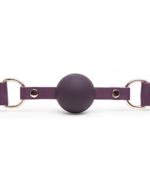 Fifty Shades Cherished Leather Ball Gag Purple | SexToy.com
