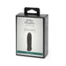 Packaging box of Fifty Shades Sensation Bullet Vibrator in sleek black with product image and branding on front.