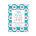 Find Your F*cking Happy journal with a blue cover featuring pink sprinkled donuts and bold colorful text.