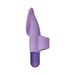 Purple rechargeable finger vibrator with textured stimulating nubs and a smooth silicone finish.