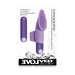 Purple Fingerific rechargeable finger vibrator with textured nubs and a separate bullet vibrator shown on white background.