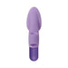 Purple silicone finger vibrator with a bullet insert and textured stimulation nubs, designed for targeted pleasure.
