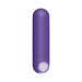 Compact purple bullet vibrator with smooth finish and illuminated power button at the base.