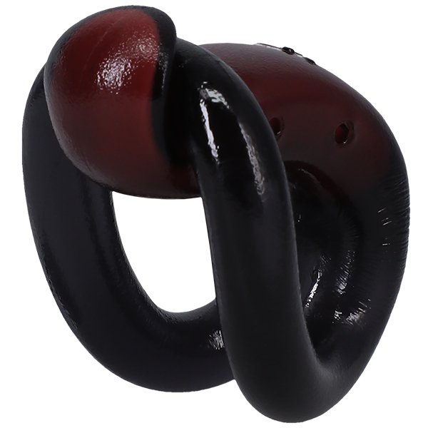 Firmtech Performing C-ring in black and red stretchy elastomer with asymmetrical latch-and-loop design for comfort and support.