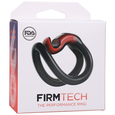 Packaging of Firmtech Performing C-ring in black and red, FDA registered, designed for enhanced performance and comfort.