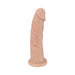 Chocolate-colored 7-inch flexible silicone dildo with realistic texture and suction cup base.