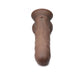 Brown 8-inch flexible vibrating dong with suction base, realistic texture, and smooth silicone finish.