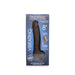 Fleshstixxx 8-inch brown vibrating rechargeable silicone dong with dual density and suction base in retail packaging.