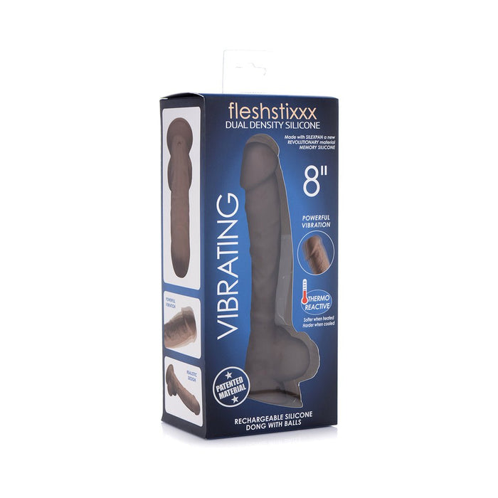 Fleshstixxx Vibrating Rechargeable Dong 8 In. Brown - SexToy.com