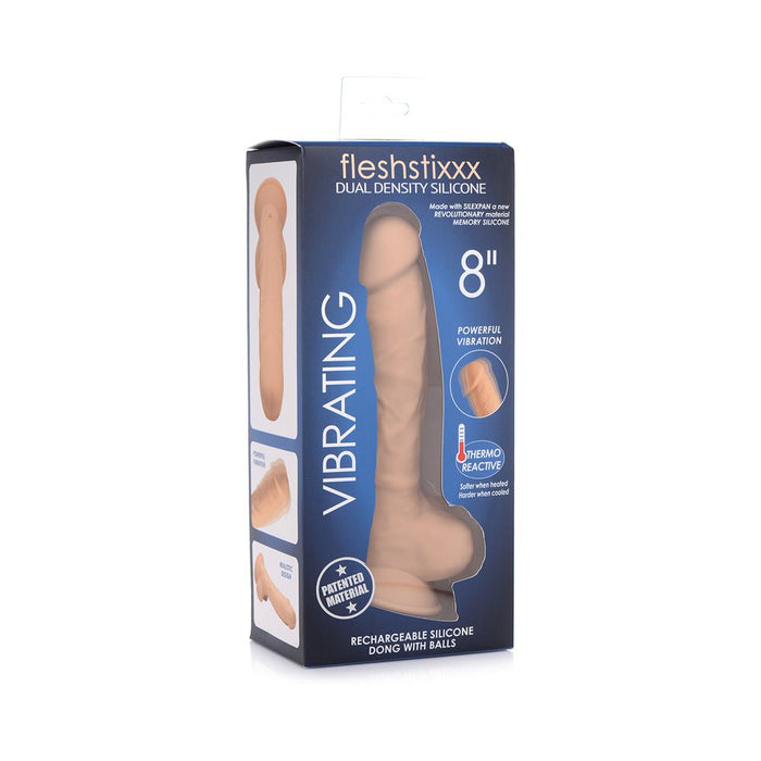 Fleshstixxx Vibrating Rechargeable Dong 8 In. Tan - SexToy.com