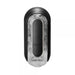 Top view of the sleek black Flip Zero Vibration Stroker with textured grip and translucent outer casing.