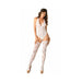 Floral Lace Teddy W/ Stock Os White 2pc - SexToy.com
