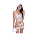 Forever Yours Embroidered Bustier & Thong White Sm - SexToy.com