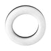 Two-tone black and white liquid silicone C-ring with smooth, rounded design on a white background.