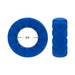 Blue textured 23mm silicone C-ring shown from front and side with 0.9 inch inner diameter measurement.