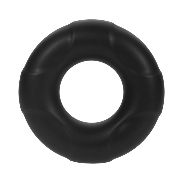 Black 25mm liquid silicone C-ring with textured surface and smooth finish, designed for durability and versatility.